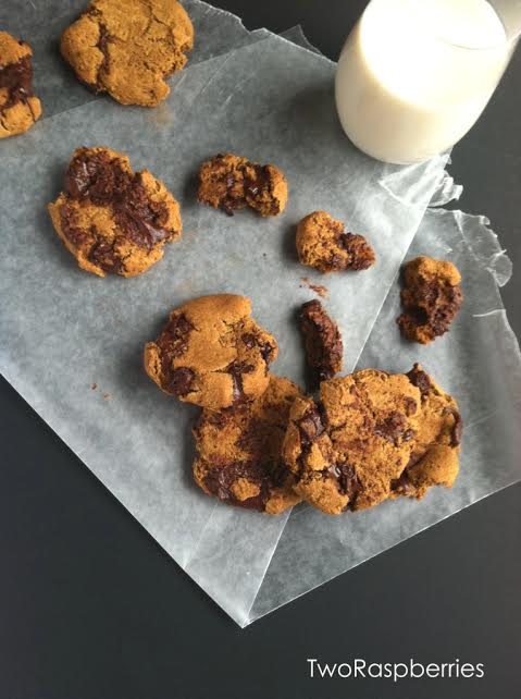 Soft Smashed Chocolate Chunk Cookies