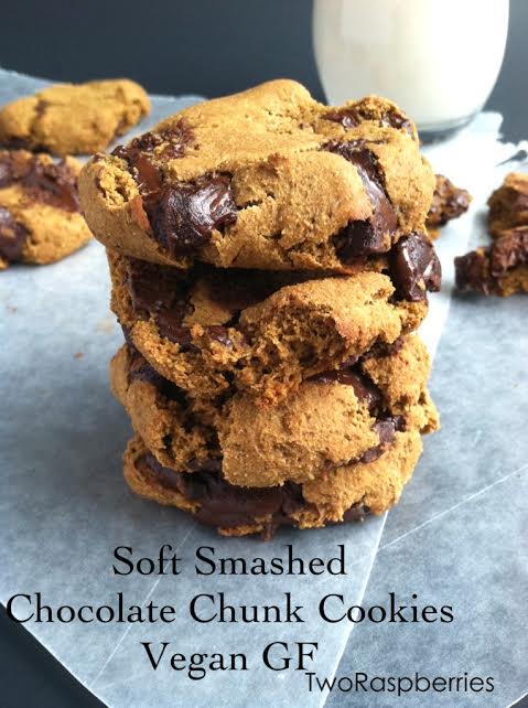 Soft Smashed Chocolate Chunk Cookies