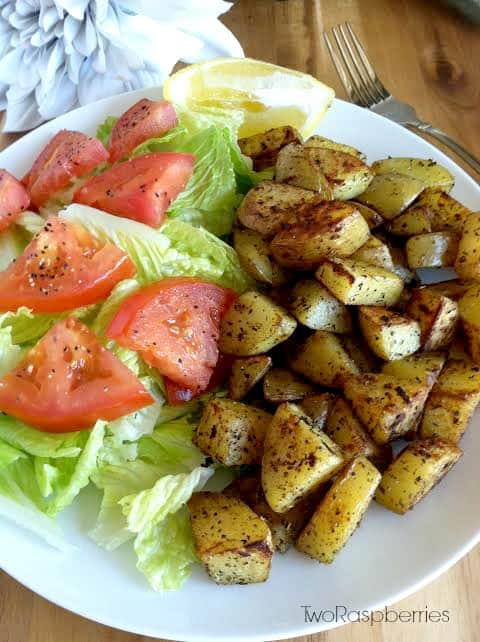 Fresh Salad with Sauteed Potatoes