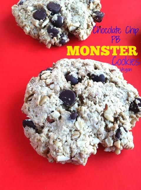 Chocolate Chip PB Monster Cookies Vegan