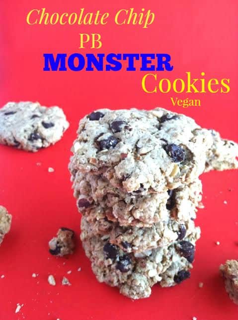 Chocolate Chip PB Monster Cookies Vegan