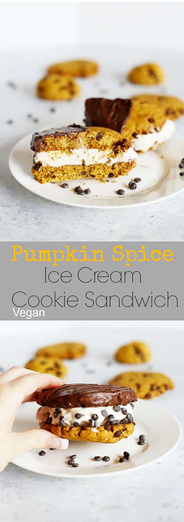 Pumpkin Spice Ice Cream Cookie Sandwich