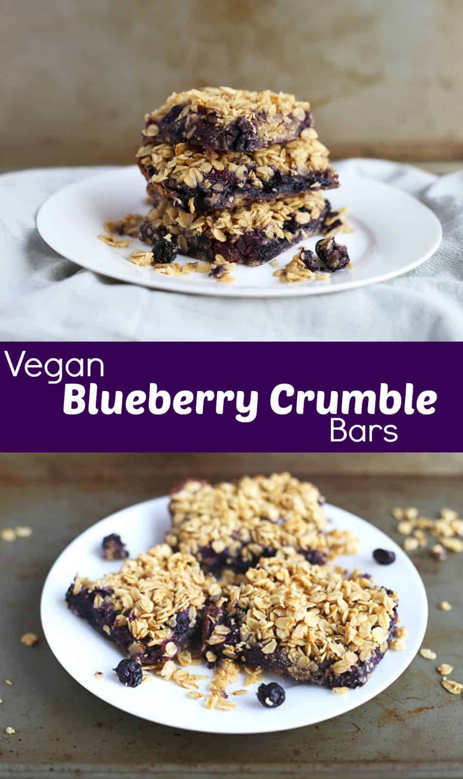 Vegan Blueberry Crumble Bars 