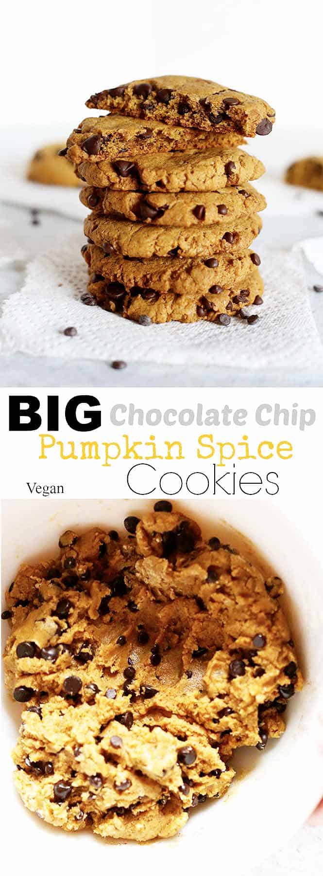 Big Chocolate Chip Pumpkin Spice Cookies