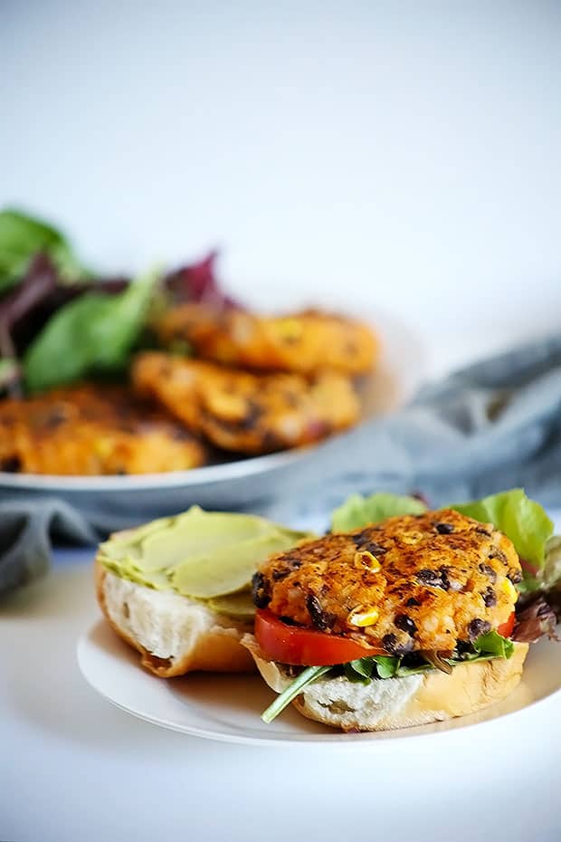 This Healthy Black Bean Sweet Potato Burger is really easy, extra's are freeze able for later, really healthy and full of flavor! Vegan and Gluten Free