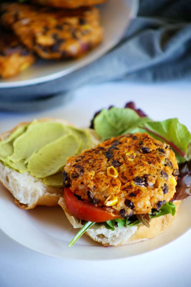 This Healthy Black Bean Sweet Potato Burger is really easy, extra's are freeze able for later, really healthy and full of flavor! Vegan and Gluten Free