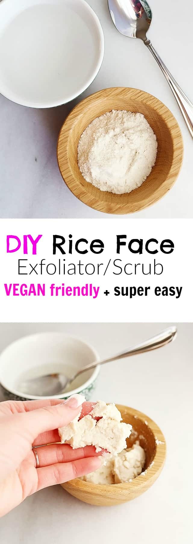 I am showing how to make a super quick and easy DIY Rice Face exfoliate/scrub VEGAN friendly / TwoRaspberries.com