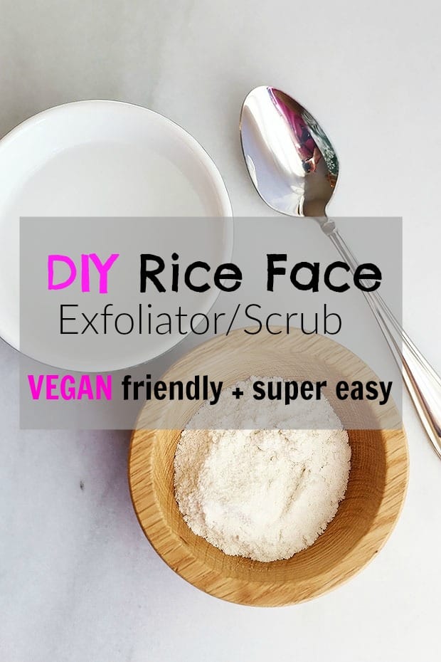 in this post I am showing how to make a super quick and easy DIY Rice Face exfoliate/scrub VEGAN friendly / TwoRaspberries.com