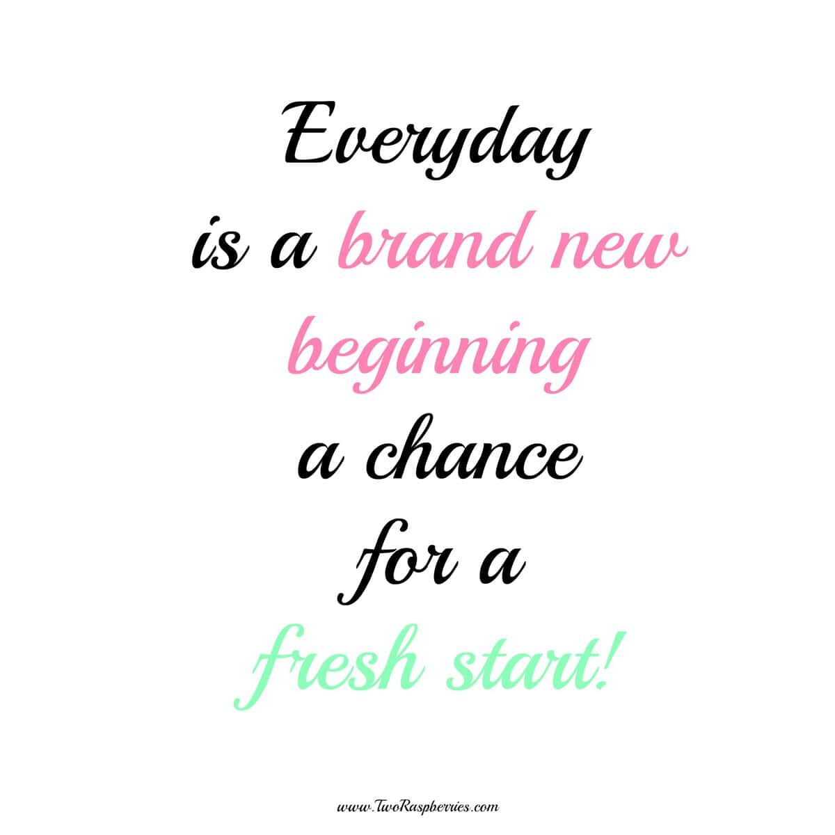 Fresh Start Inspo PLUS blog updates PLUS Berrylicious Kiwi Smoothie! Everyday is a brand new beginning, a chance for a fresh start! / TwoRaspberries.com