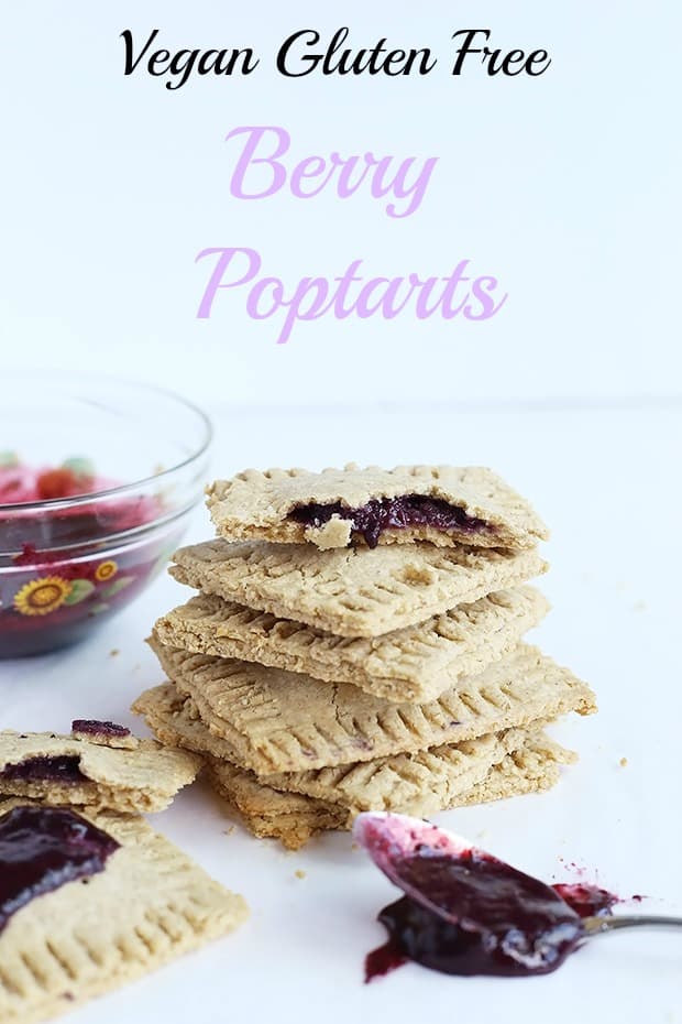 These Vegan Gluten Free Berry Pop Tarts are super simple to make! They are refined sugar free and the perfect grab and go breakfast! / TwoRaspberries.com