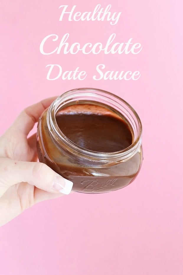 Healthy Chocolate Date Sauce is a naturally sweet indulgent chocolate sauce, for topping on nice cream, dipping fruit, or anything else! Only 3 ingredients! / TwoRaspberries.com