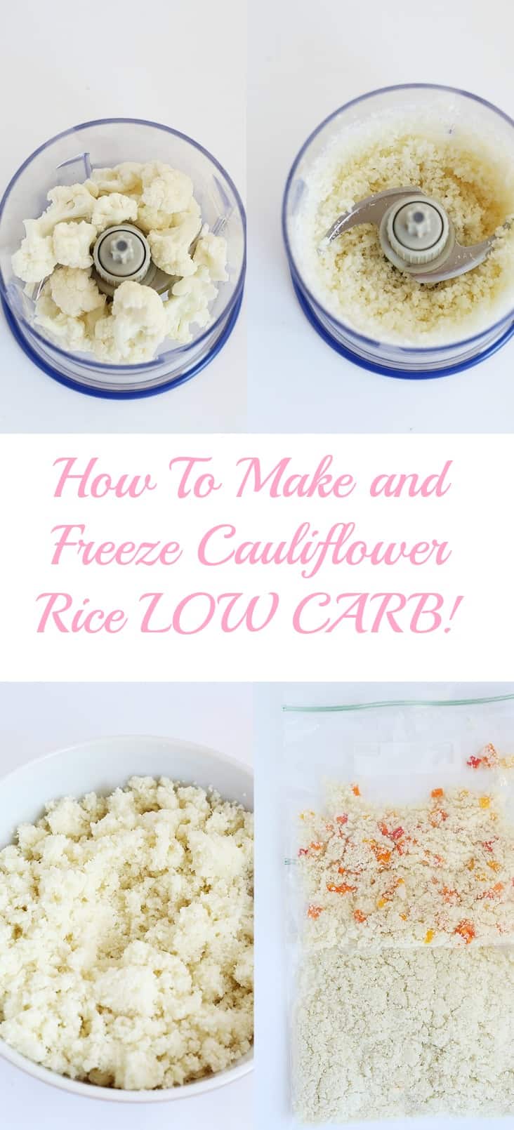 How to Make and Freeze Cauliflower Rice. Cauliflower rice is low carb, healthy, packed with health benefits and super easy to make! / TwoRaspberries.com