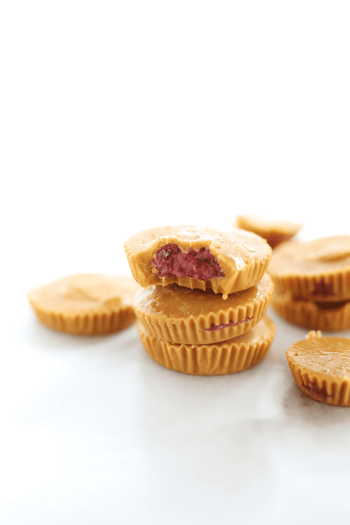 Peanut Butter and Jelly Cups are super sweet and indulgently rich and creamy! Reminiscent of a classic, the PB&J sandwich! Vegan and healthy-ish! 