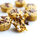 Chocolate Chunk Pumpkin Spice Muffins made with oat flour, and naturally sweetened with pure maple syrup, quick and easy to make, vegan and gluten free!