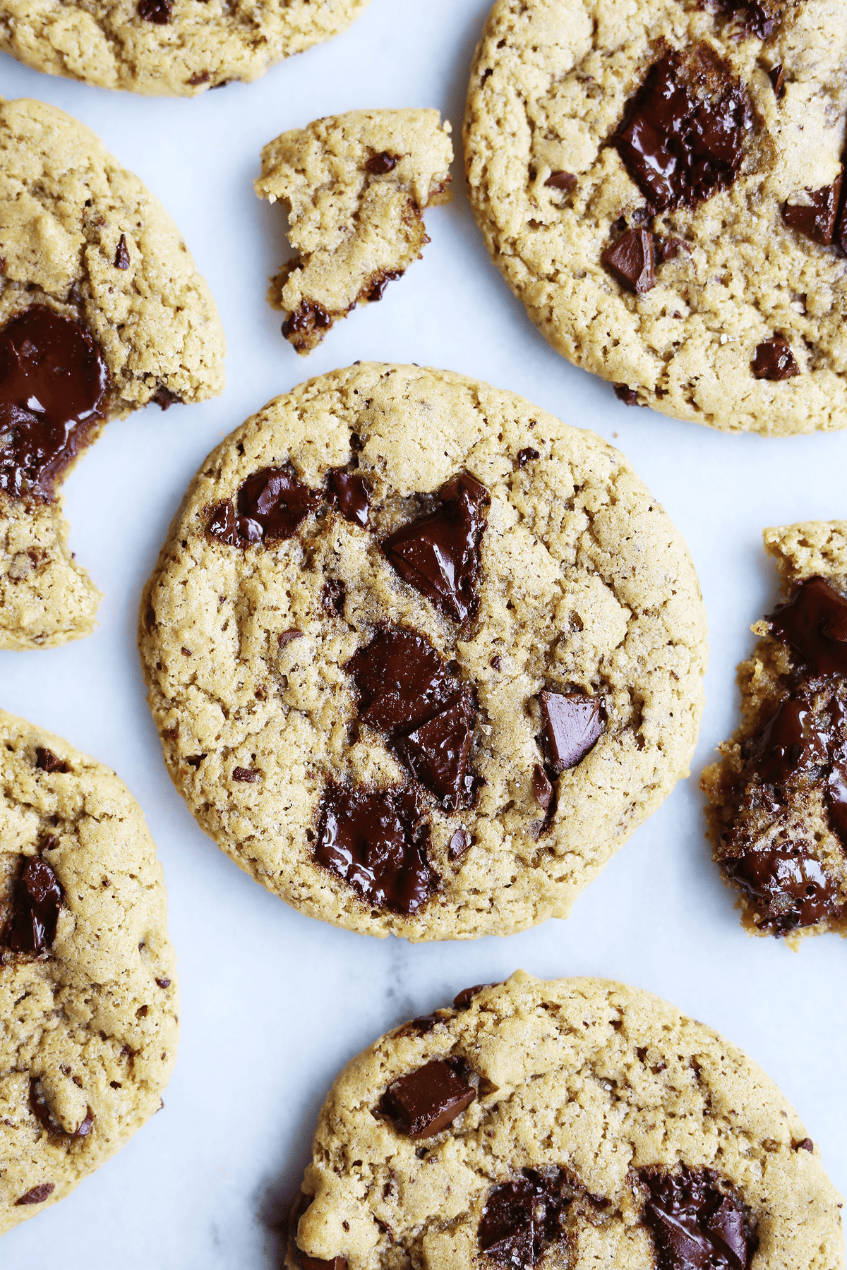 These are the best vegan Chewy Chocolate Chip Cookies with crisp edges and a chewy center, they're an all around classic favorite!