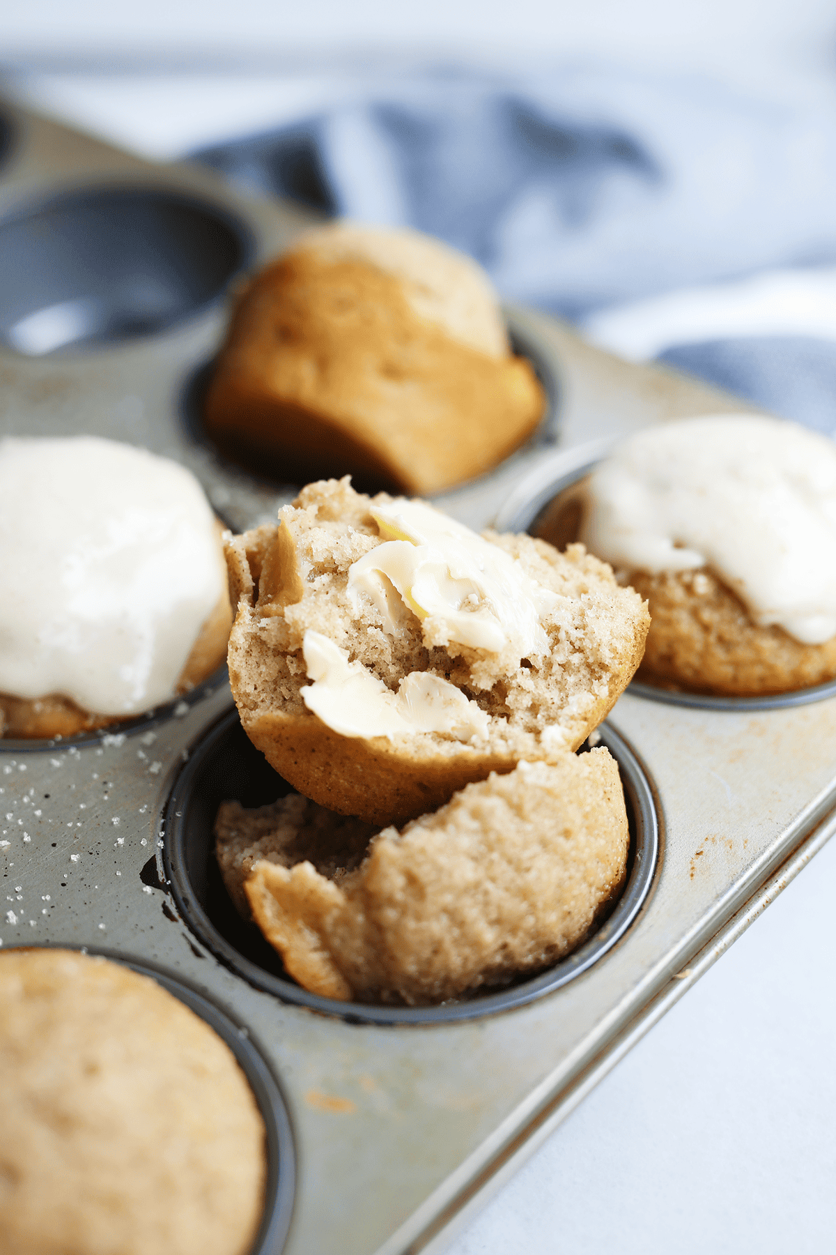 These homemade Apple Cider Muffins are super easy and yum! Soft and moist inside with a sweet glaze on the top! Vegan and flavorful.