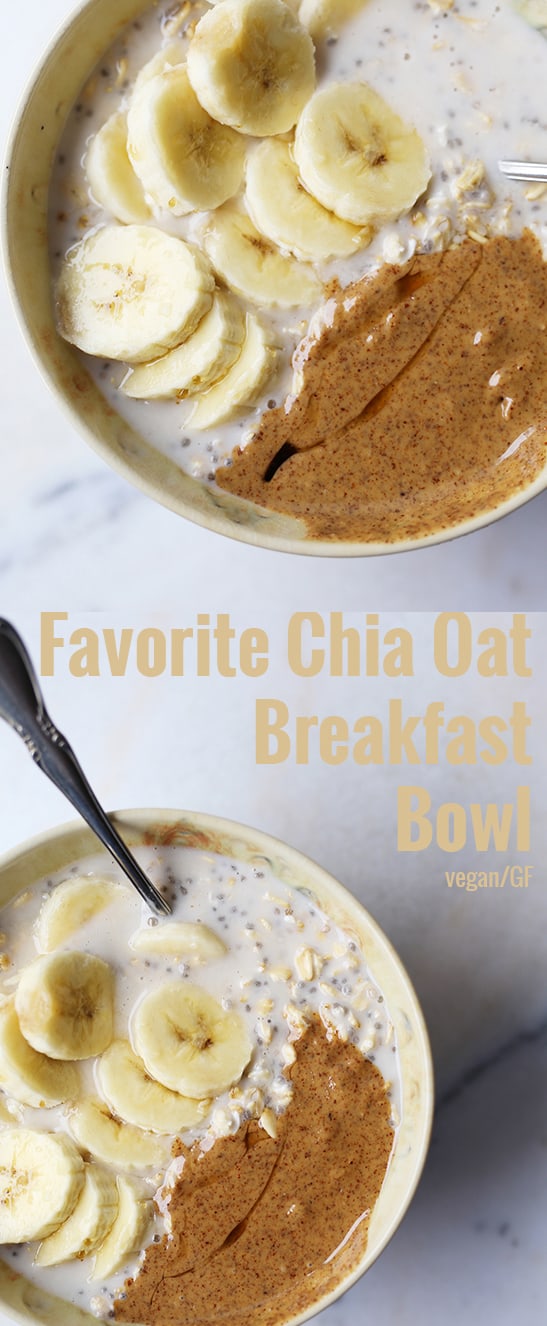 This is my Favorite Chia Oat Breakfast Bowl ever! Protein packed, quick and easy to make, healthy and great for meal prep.