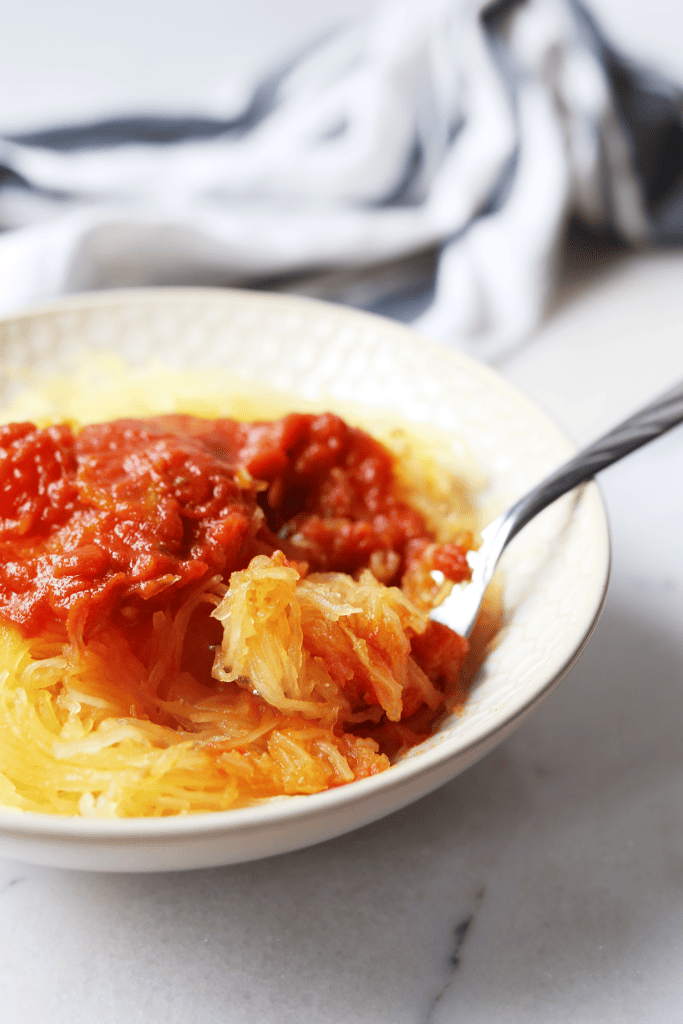 big bite of Spaghetti Squash