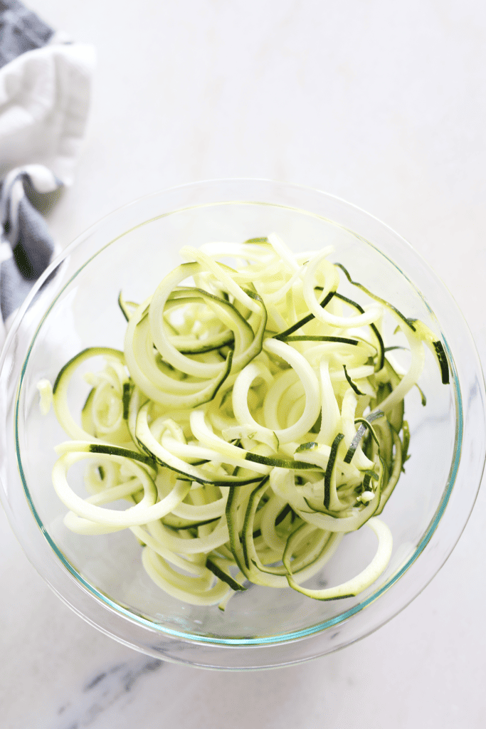 bowl of spiralized zoodles
