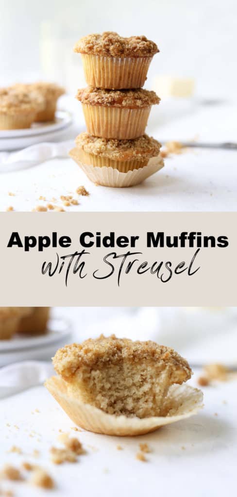 vegan apple cider muffin with streusel topping recipe Pinterest pin