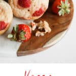 Pinterest image of vegan strawberry muffins.