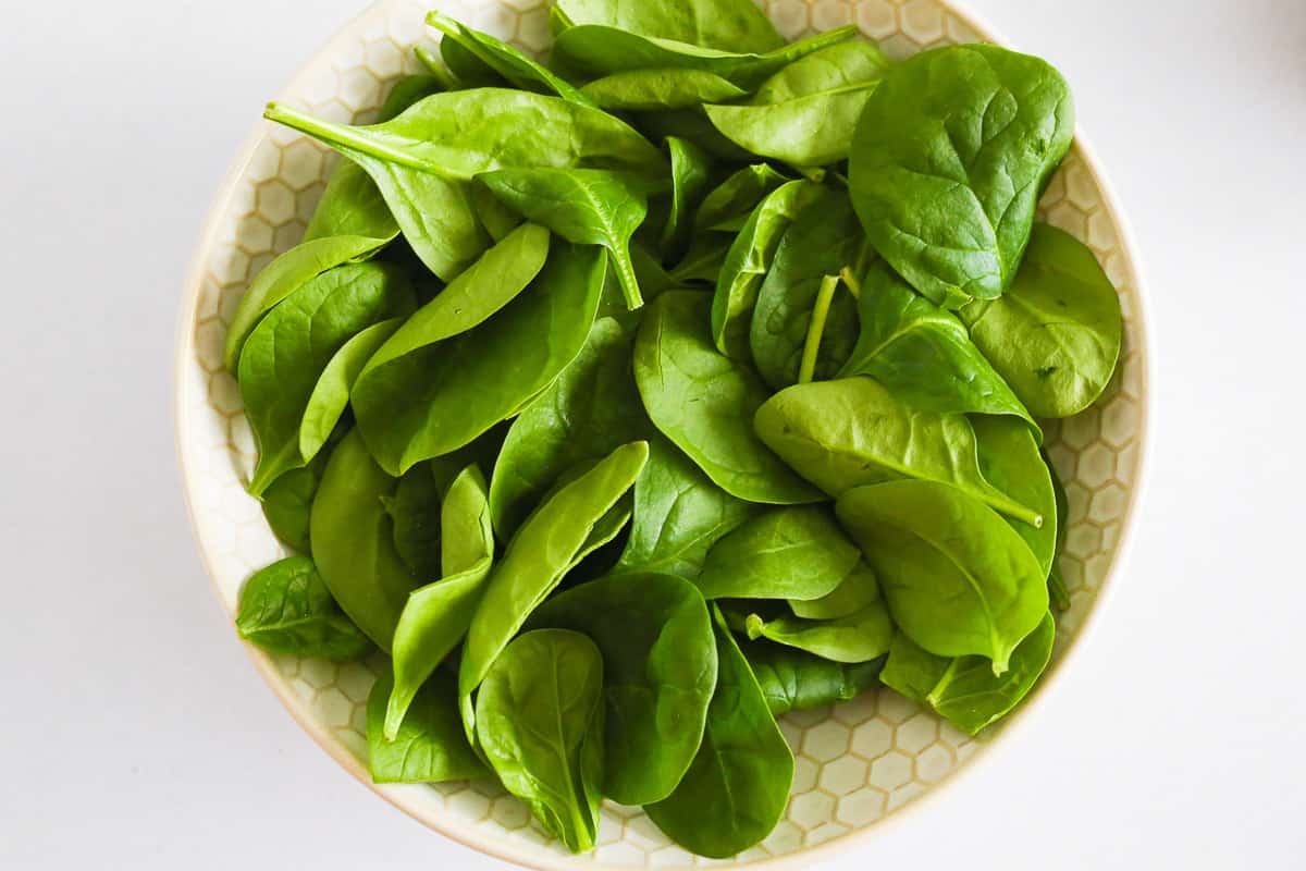 Spinach in a bowl.
