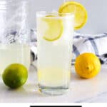 Pinterest image of the lemon lime spritzer.