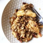 1200 x 1200 image of vegan apple crumble.