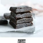 Pinterest image of 3 Ingredient No Bake Vegan Brownies.