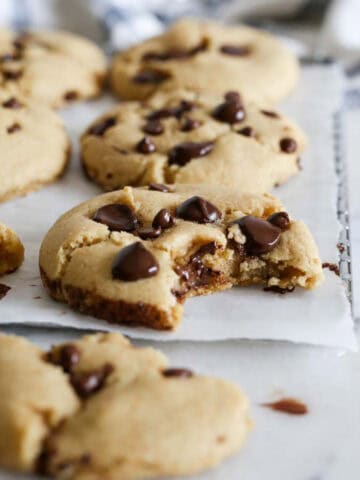 1200 x 1200 image of Crispy Chocolate Chip Cookies.