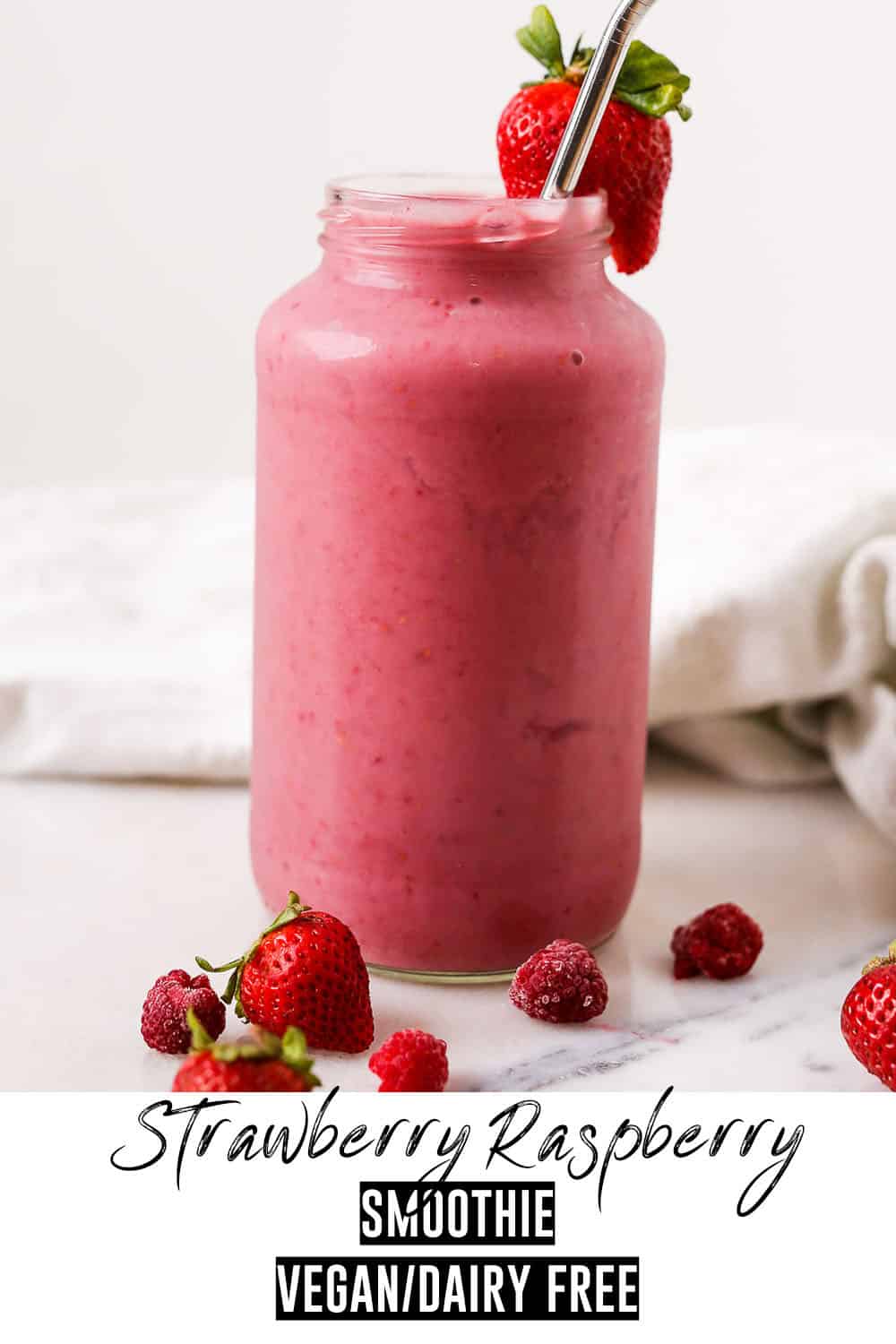 Straberry Raspberry Strawberry Raspberry Smoothie - Two Raspberries