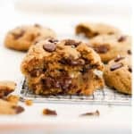 1200x1200 image of Vegan Pumpkin Chocolate Chip Cookies.