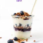 Pinterest image with text of this parfait.