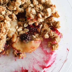 1200x1200 image of this apple and blackberry crumble.