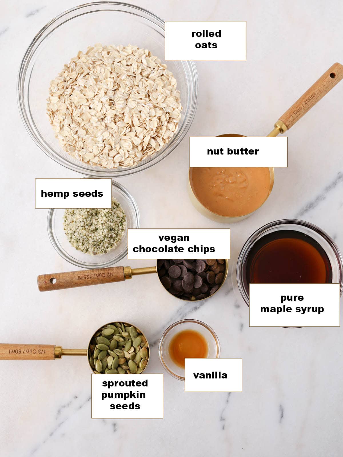 Ingredients for these protein cookie dough balls.