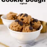 Pinterest image with text of oat flour cookie dough.