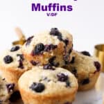 Pinterest image of blueberry muffins vegan.