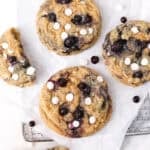 1200x1200 image of cookies with white chocolate and blueberry.