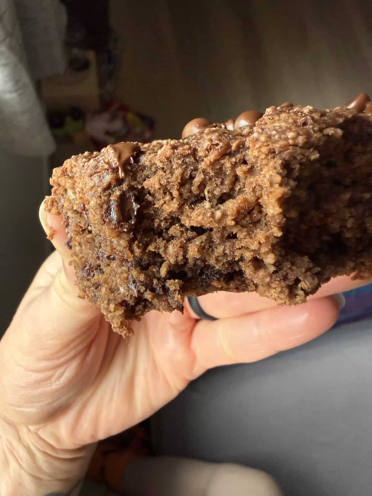 iPhone image of healthy banana brownies.