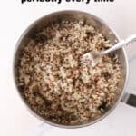 Pinterest image with text for how to make quinoa.