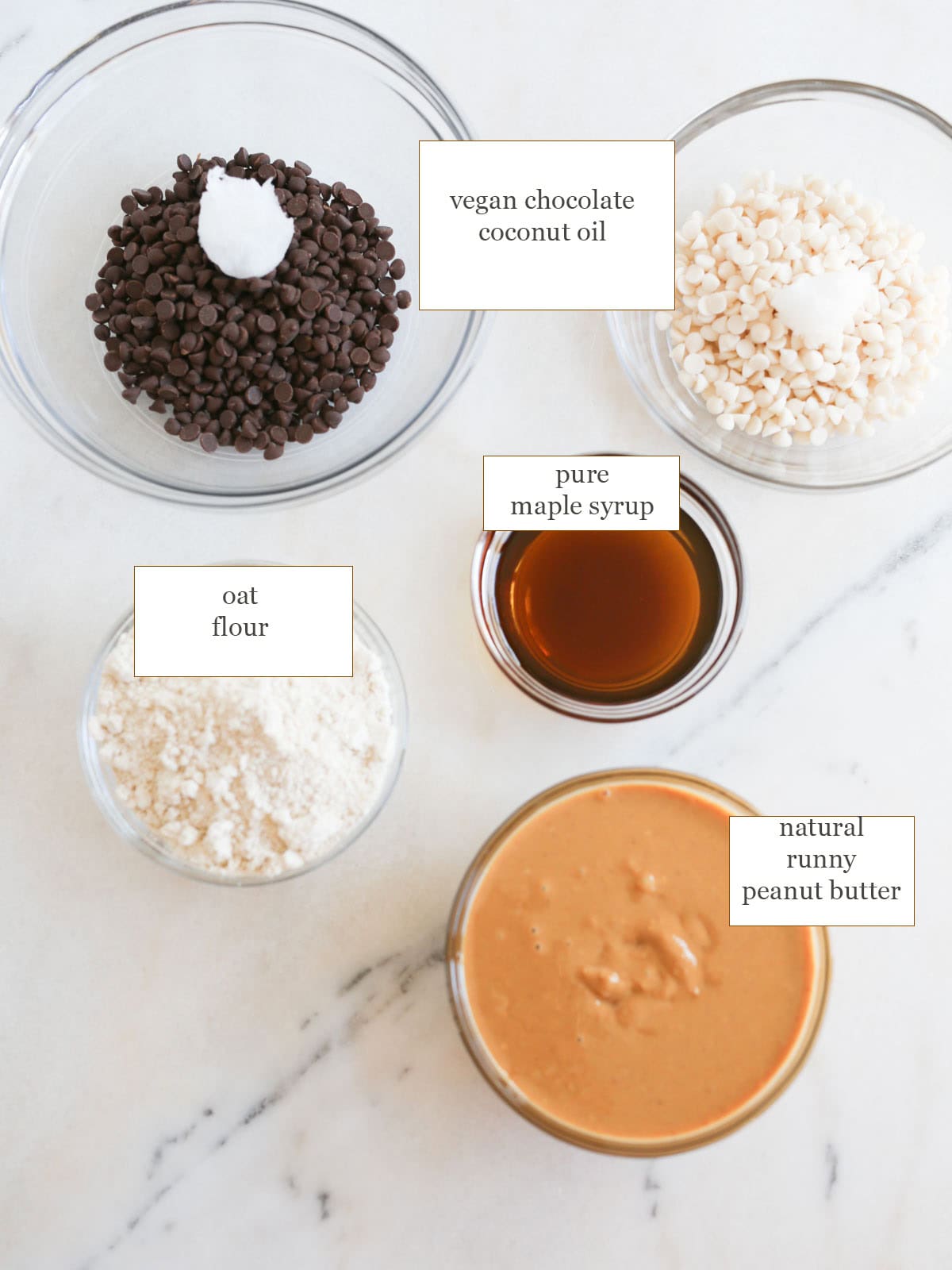 Ingredients to make peanut butter chocolate eggs.