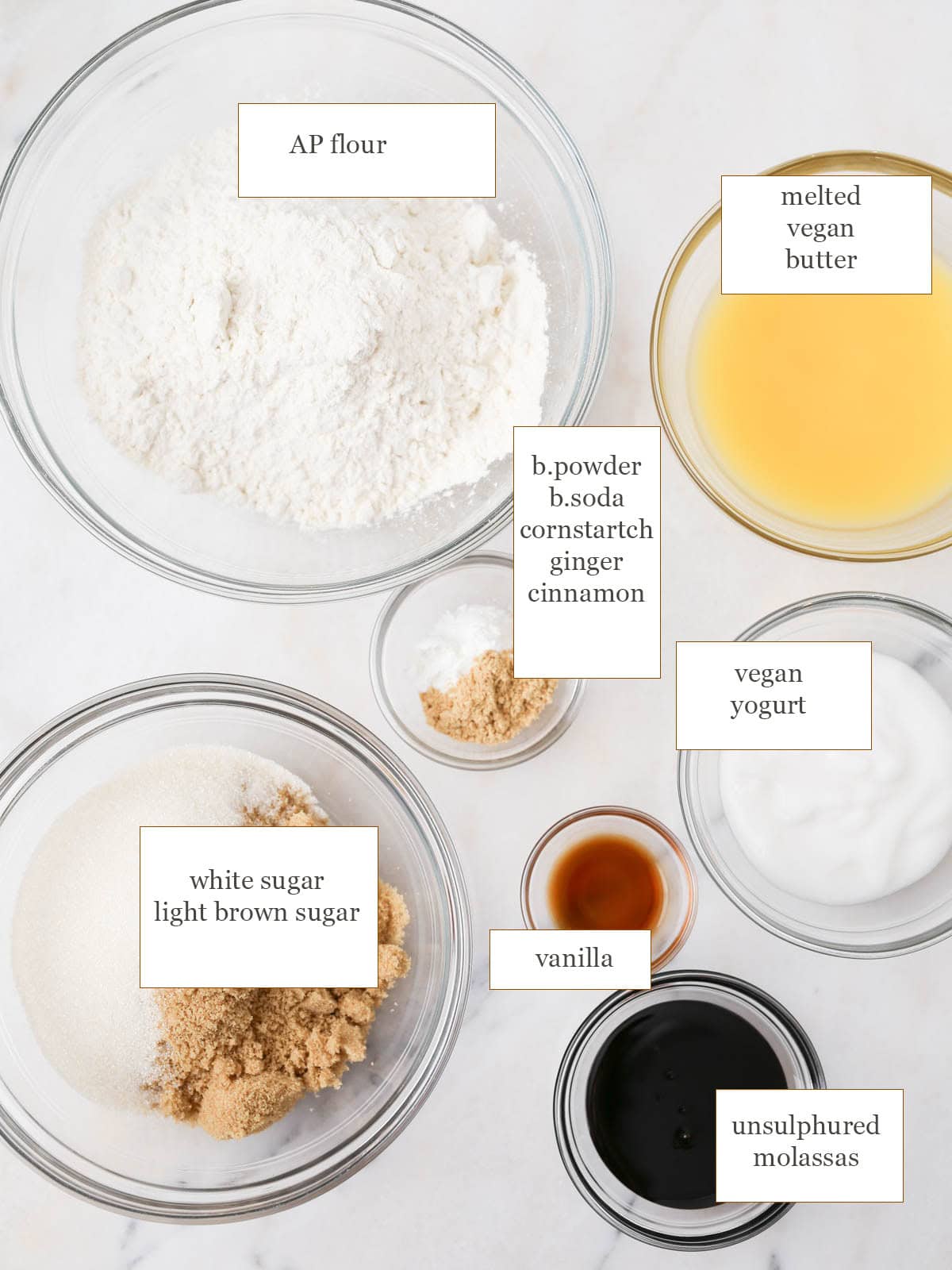 Ingredients to make these vegan cookies.