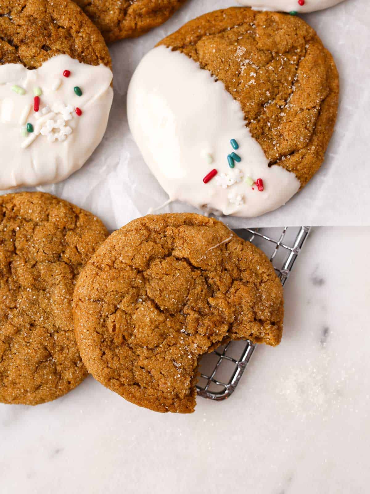 Overhead image of vegan ginger cookies.